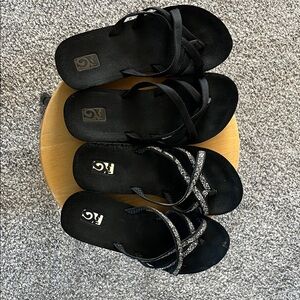Teva Black Sandals with  Accents and solid black
